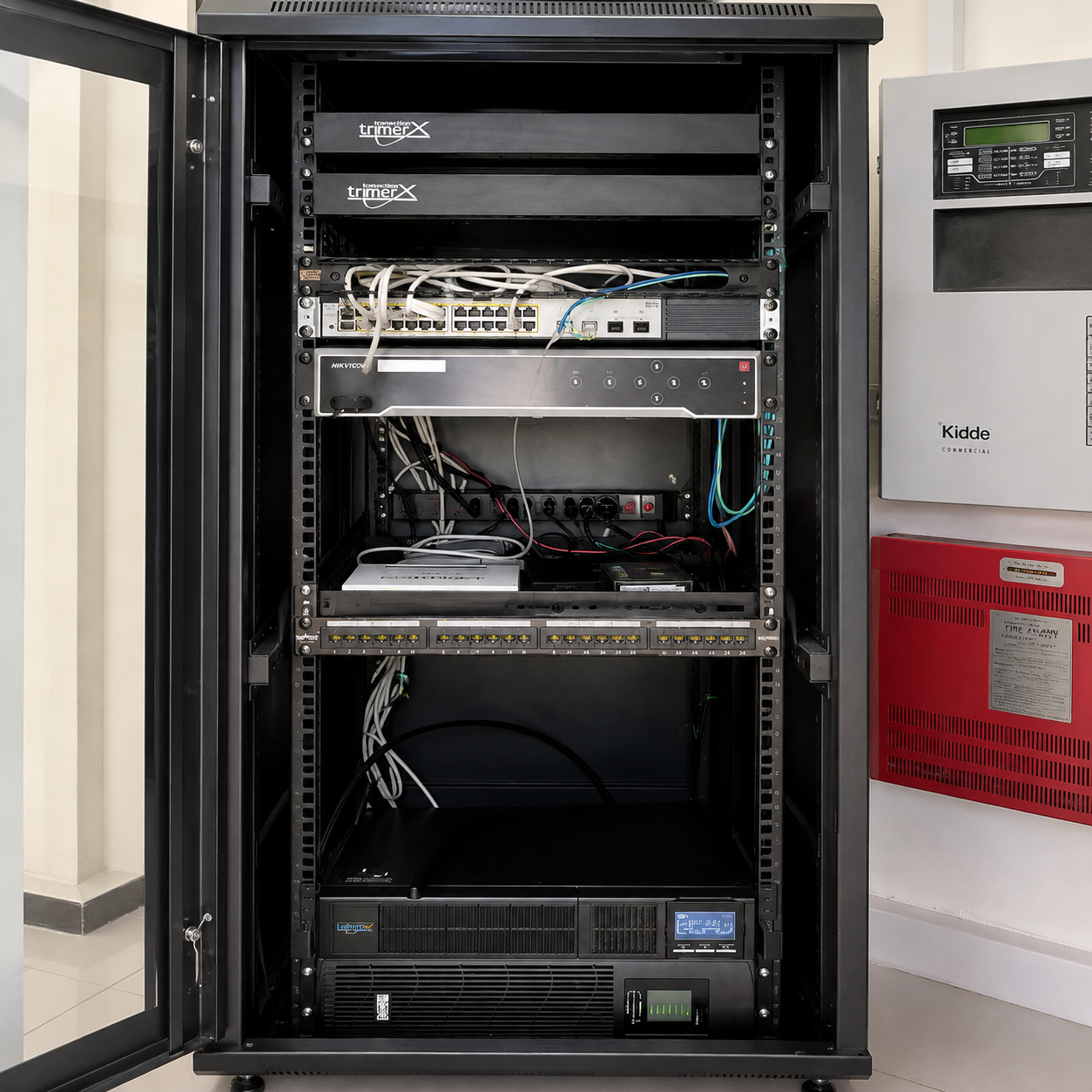 Rack de comunicaciones para redes y conectividad instalado por Gitech